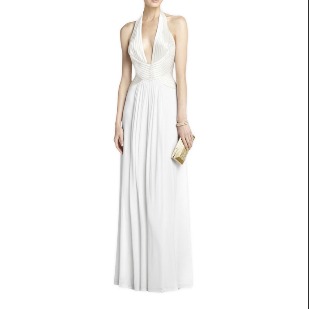 BCBGMaxazria Halter White Dress